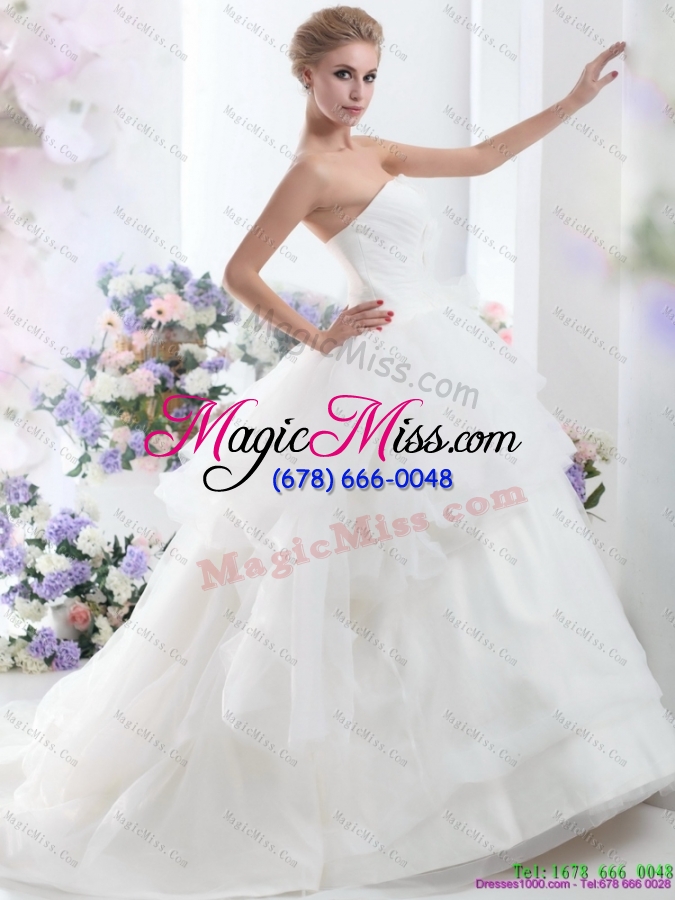 wholesale dynamic 2015 sweetheart wedding dress with hand made flowers