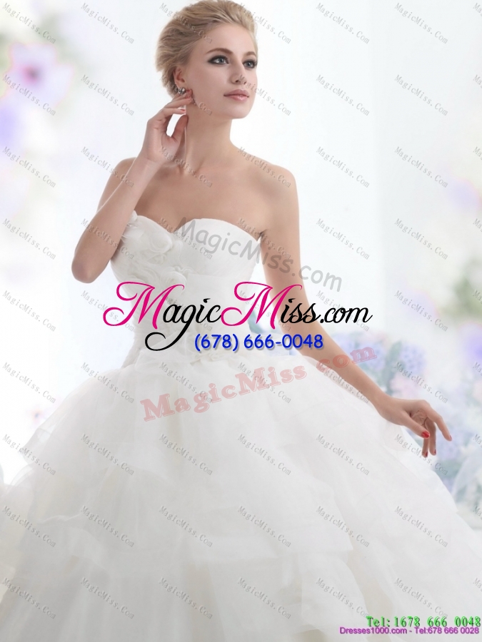 wholesale dynamic 2015 sweetheart wedding dress with hand made flowers