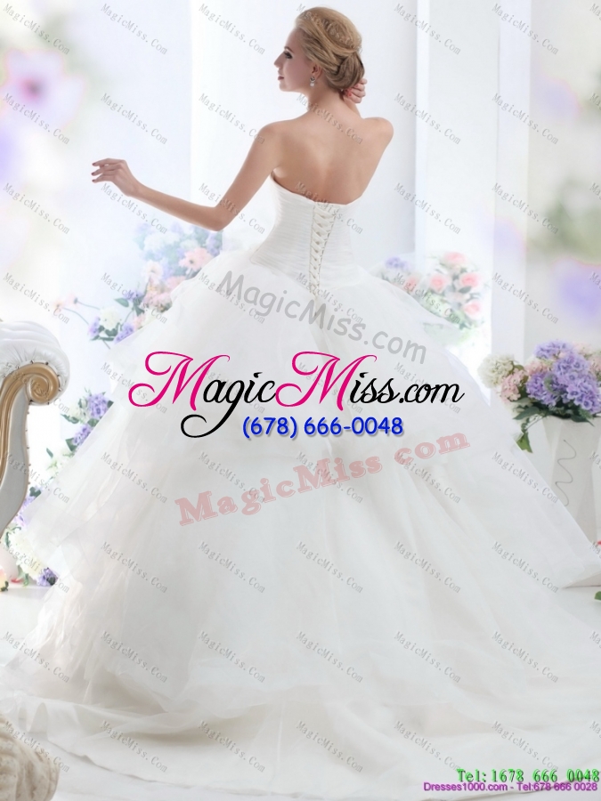 wholesale dynamic 2015 sweetheart wedding dress with hand made flowers