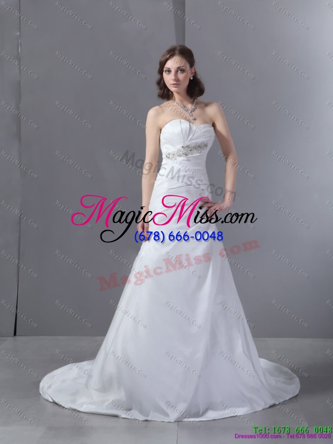 wholesale sophisticated 2015 sweetheart appliques and ruching wedding dress