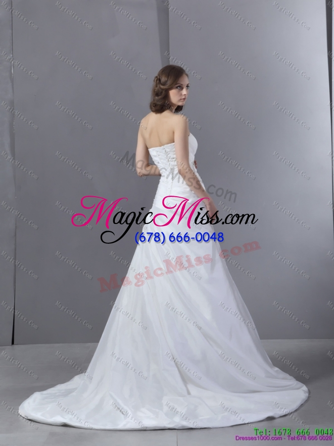 wholesale sophisticated 2015 sweetheart appliques and ruching wedding dress