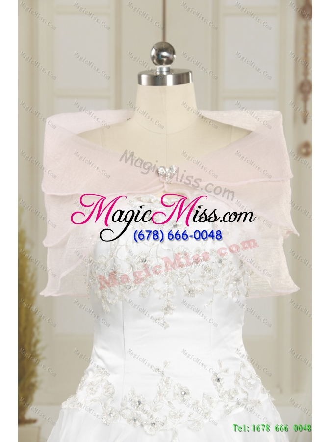 wholesale ruched strapless white wedding dresses with brush train