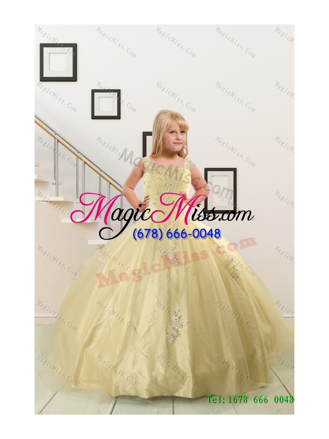 wholesale champagne ball gown quinceanera dress and ruching baby pink dama dresses and floor length 2015 little girl dress