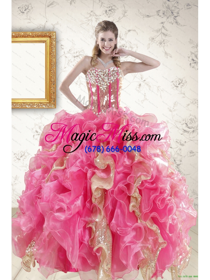 wholesale multi color floor length ruffles quinceanera dress and baby pink short beading dama dresses and floor length multi color little girl dress