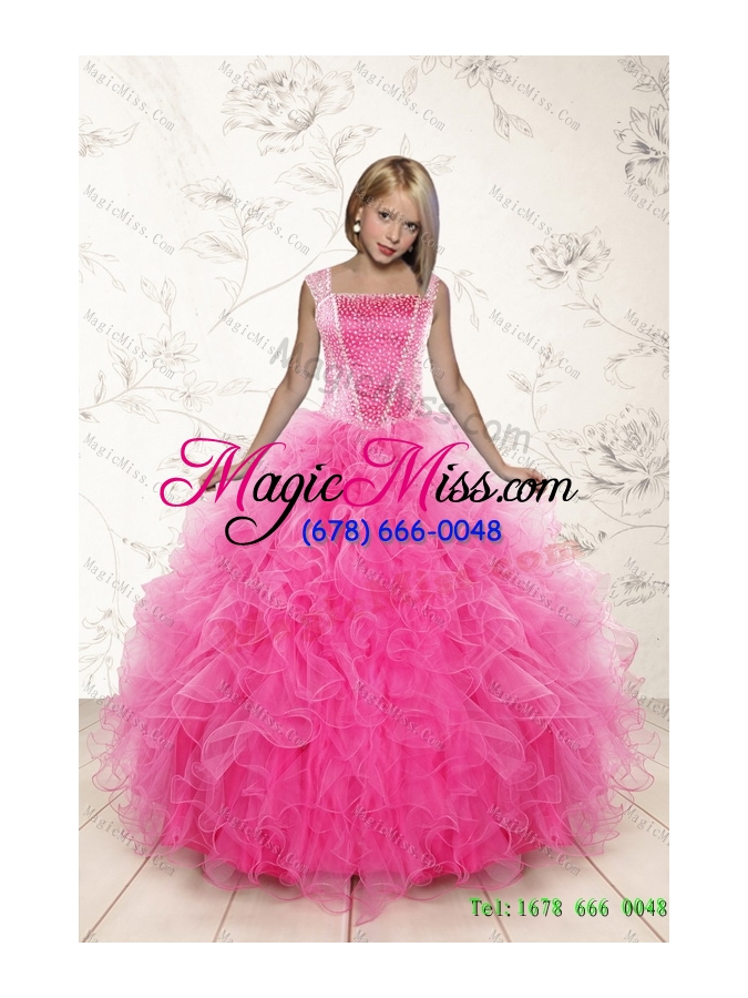 wholesale beautiful ruffles and beading quinceanera dress and apple green short dama dresses and beading little girl dress