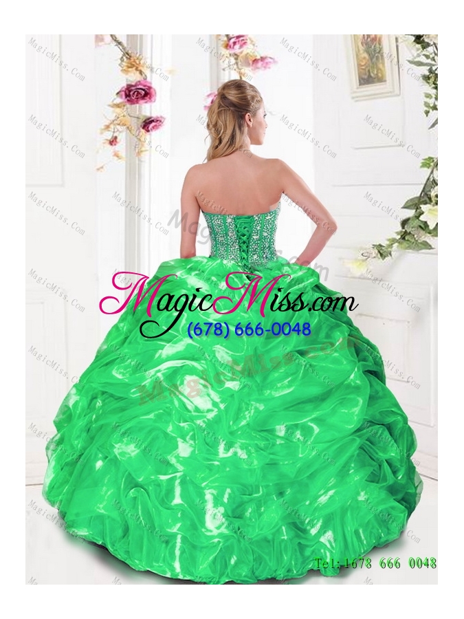 wholesale 2015 discount sweetheart quinceanera dresses with beading and pick ups