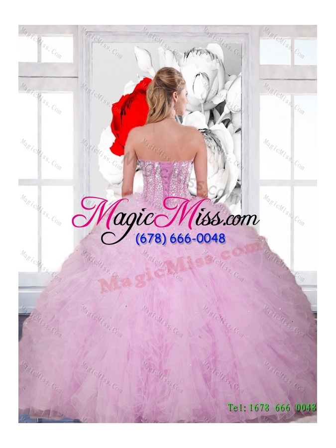 wholesale new style beading and ruffles sweetheart quinceanera dresses for 2015 spring