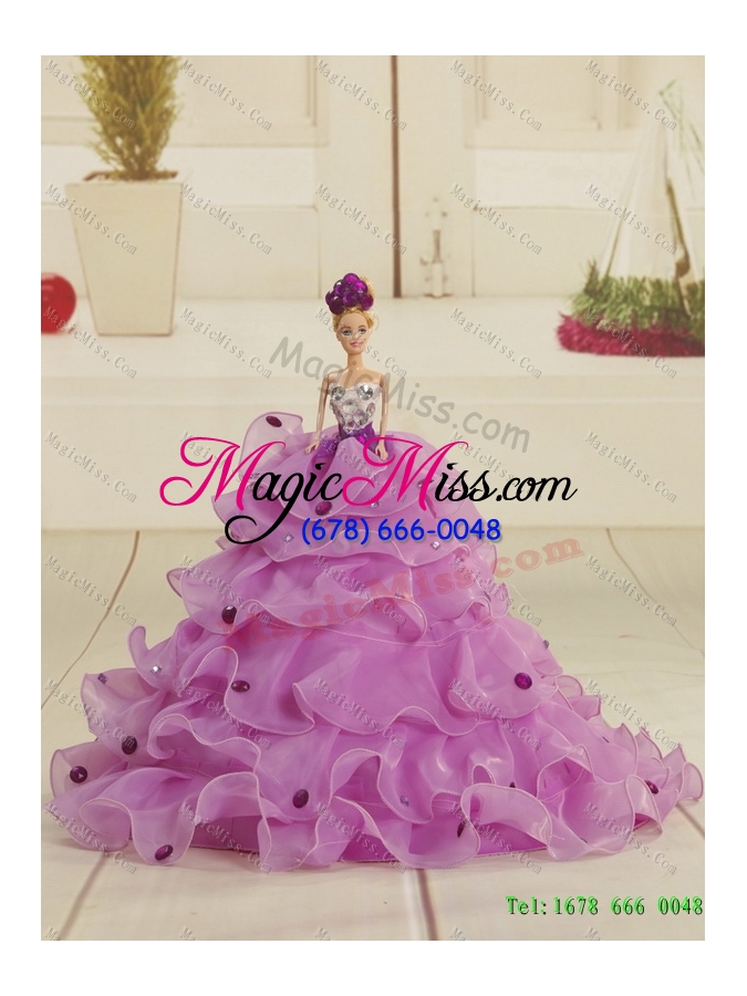 wholesale 2015 new style beading and ruffles quinceanera dresses in hot pink