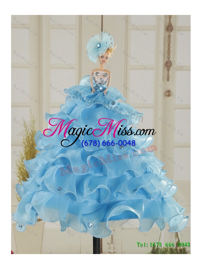 wholesale luxurious sweetheart teal sweet 15 dresses with appliques and ruffled layers