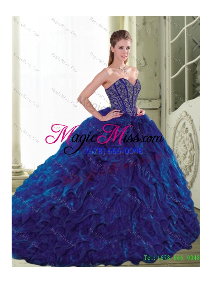 wholesale new style beading and ruffles sweetheart ball gown quinceanera dresses for 2015