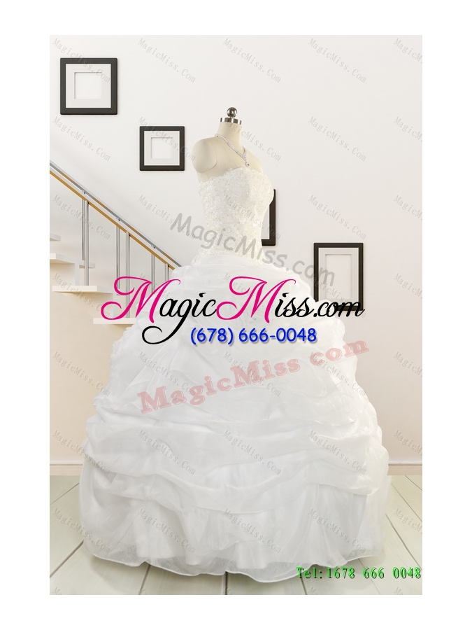 wholesale in stock white beading quinceanera dresses for 2015