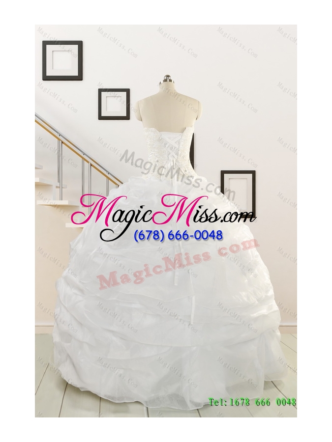 wholesale in stock white beading quinceanera dresses for 2015