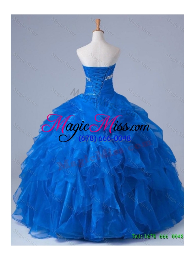wholesale 2015 custom make strapless quinceanera dresses with beading and ruffles