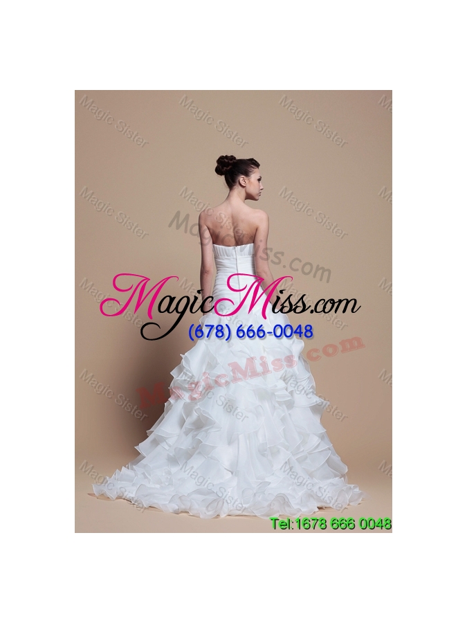 wholesale 2016 spring perfect a line strapless wedding dresses with ruffles
