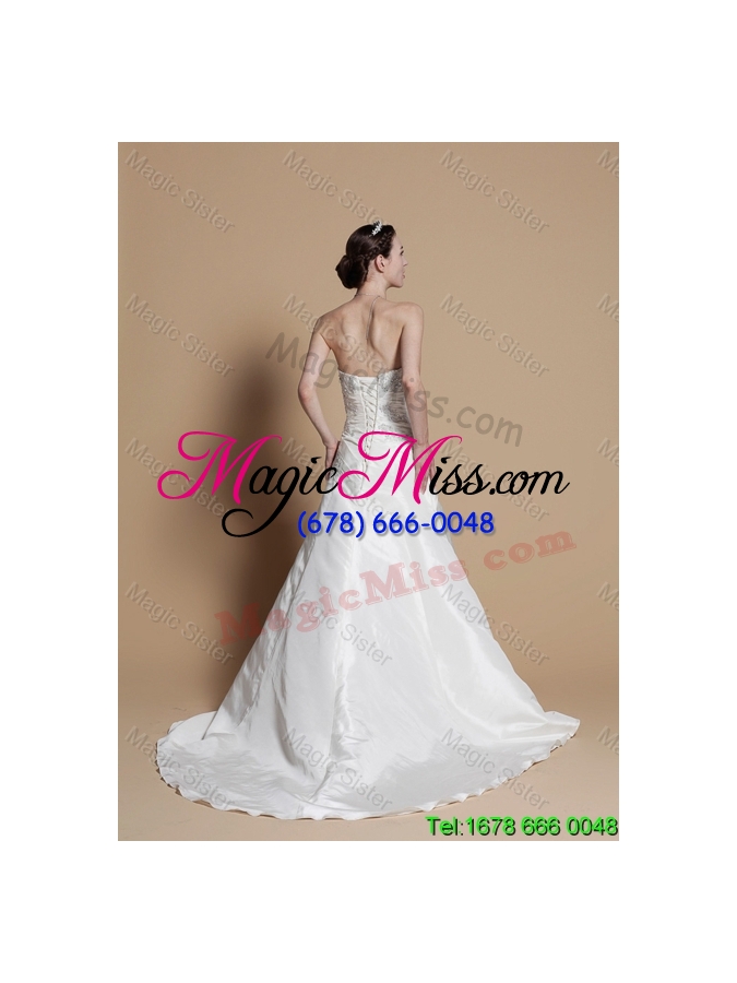 wholesale 2016 spring perfect a line strapless wedding gowns with beading and appliques