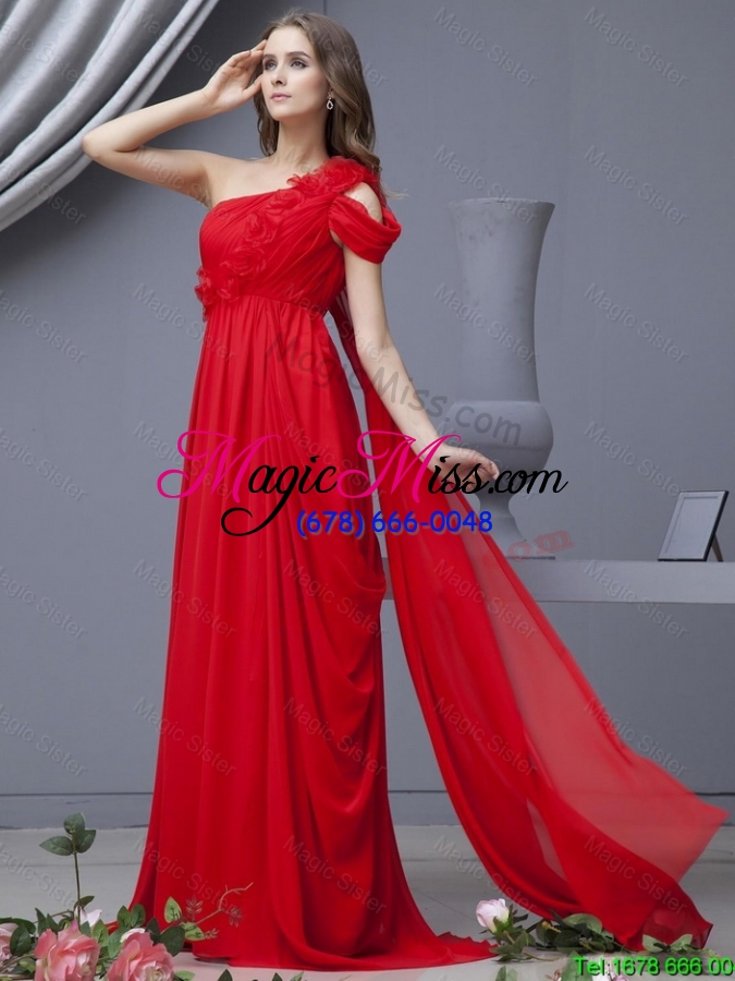 wholesale beautiful empire one shoulder brush train prom dresses for 2016