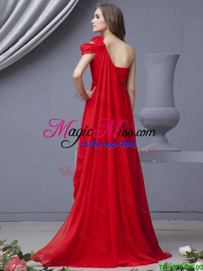 wholesale beautiful empire one shoulder brush train prom dresses for 2016