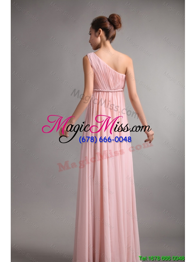 wholesale pretty empire one shoulder prom gowns with belt and ruching