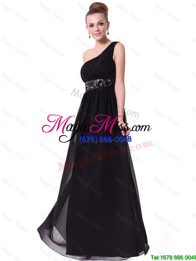 wholesale pretty one shoulder sequined prom dresses in black