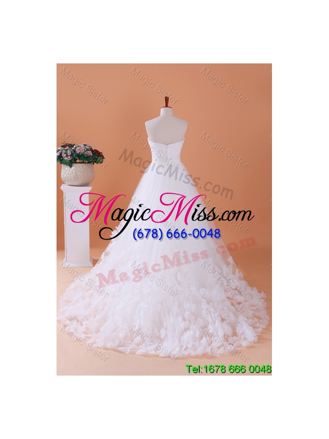 wholesale custom made a line sweetheart wedding dresses with appliques