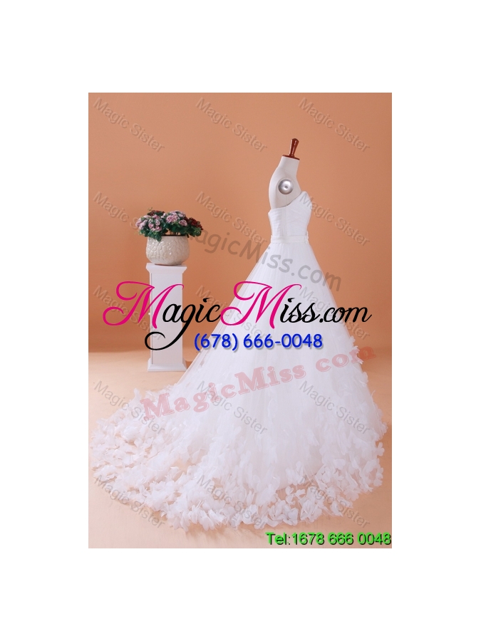 wholesale custom made a line sweetheart wedding dresses with appliques