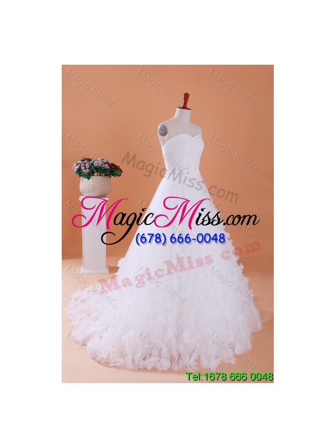 wholesale custom made a line sweetheart wedding dresses with appliques