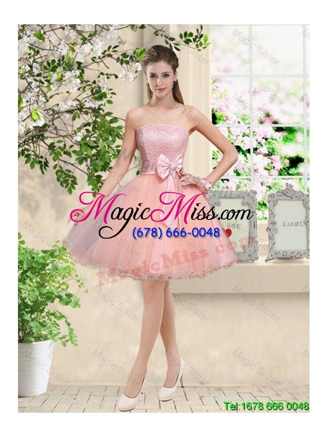 wholesale discount off the shoulder hand made flowers bridesmaid dresses in baby pink