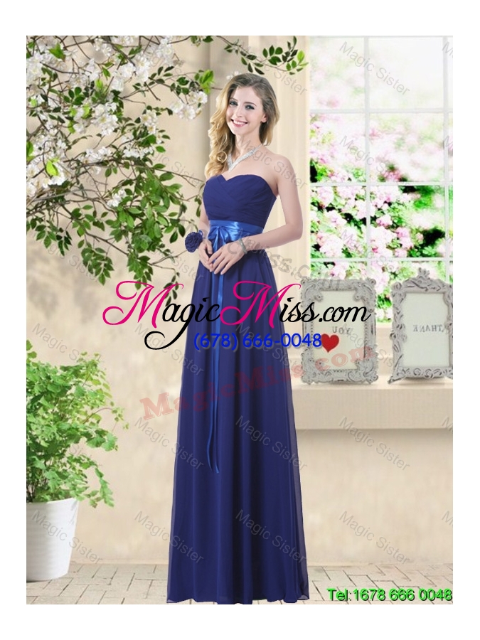 wholesale cheap one shoulder floor length prom dresses in navy blue