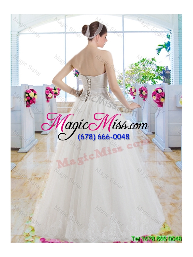 wholesale exquisite appliques sweetheart wedding dresses with a line