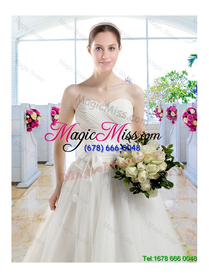 wholesale exquisite appliques sweetheart wedding dresses with a line