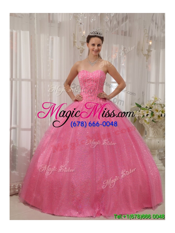 wholesale exclusive sweetheart beading pink quinceanera gowns for 2016