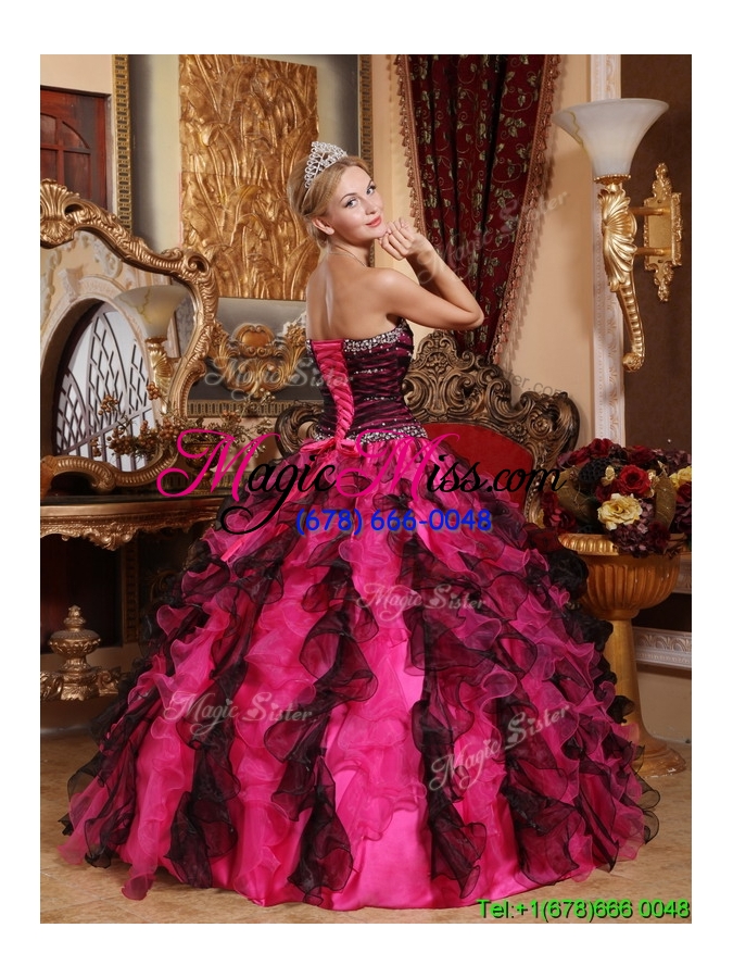 wholesale latest ball gown sweetheart beading and ruffles quinceanera dresses