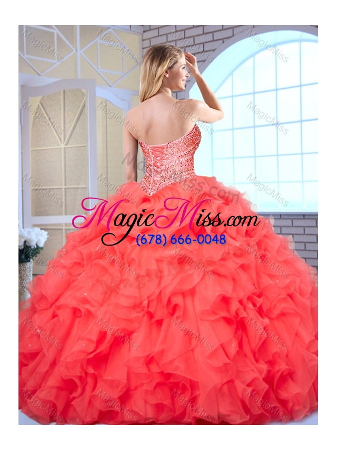 wholesale beautiful ball gown champagne sweet 16 dresses with beading and ruffles