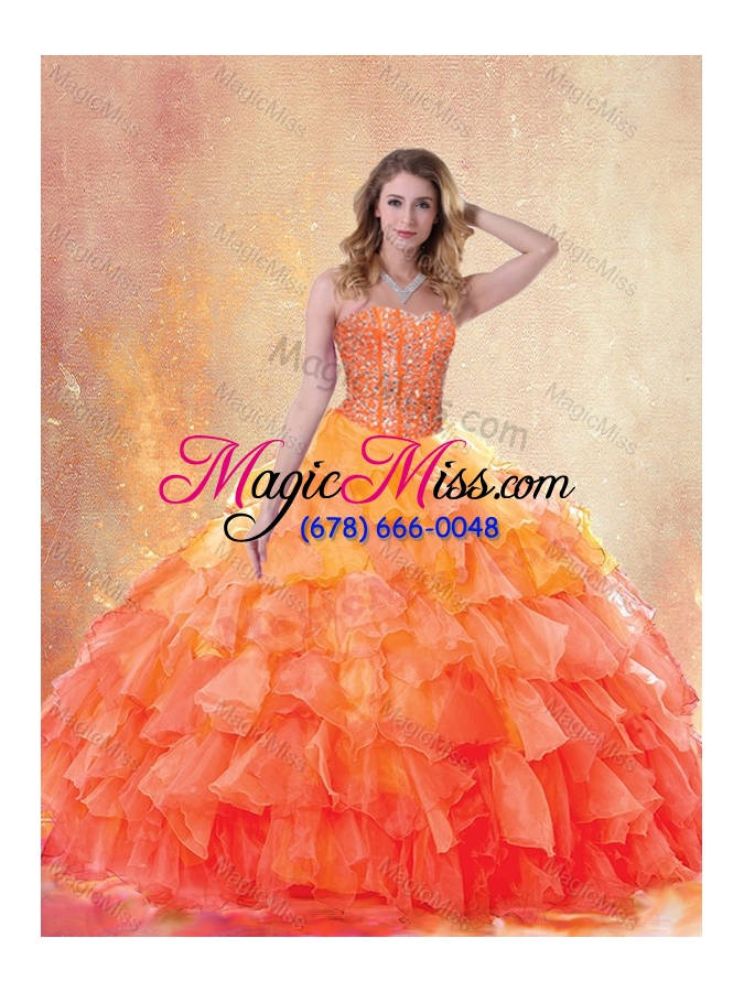 wholesale beautiful ball gown quinceanera gowns with beading and ruffles