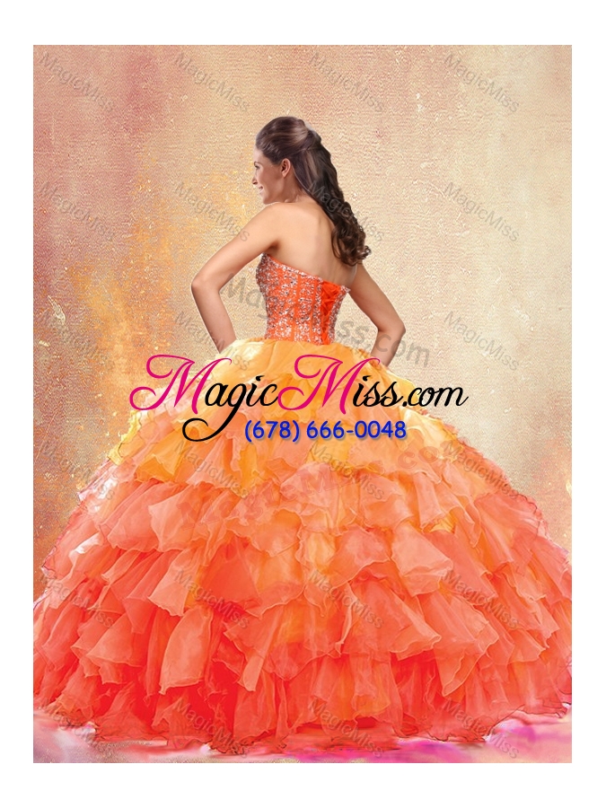 wholesale beautiful ball gown quinceanera gowns with beading and ruffles