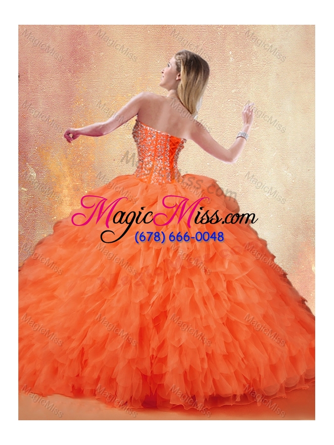 wholesale classical sweetheart ruffles quinceanera dresses in orange red