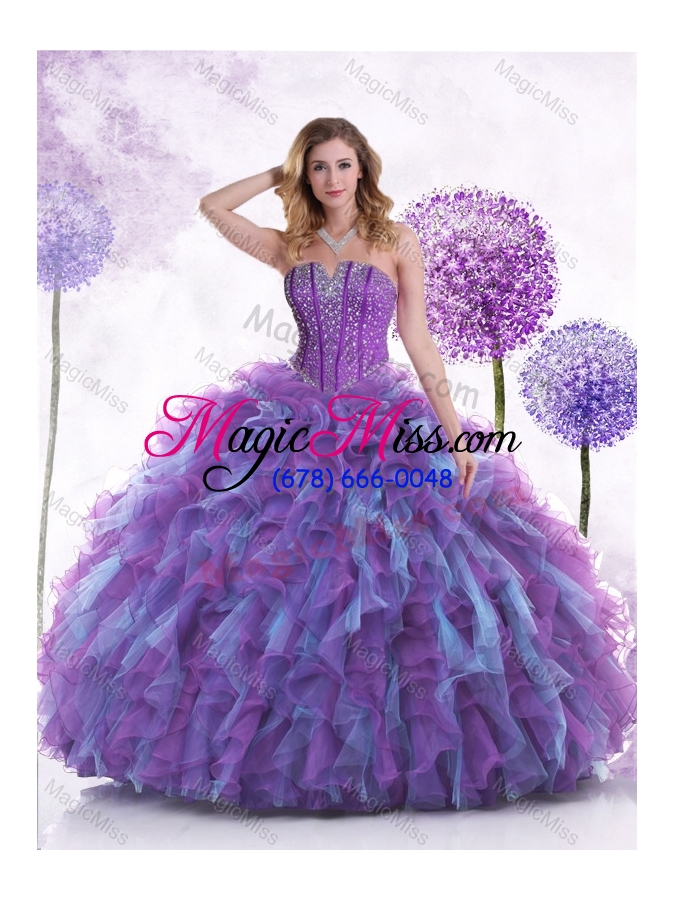 wholesale new style strapless beading and ruffles sweet 16 dresses