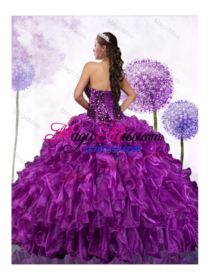 wholesale luxurious ball gown sweetheart ruffles and sequins quinceanera dresses