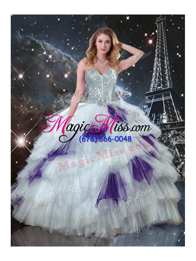 wholesale luxurious sweetheart detachable quinceanera gowns with ruffled layers for 2016