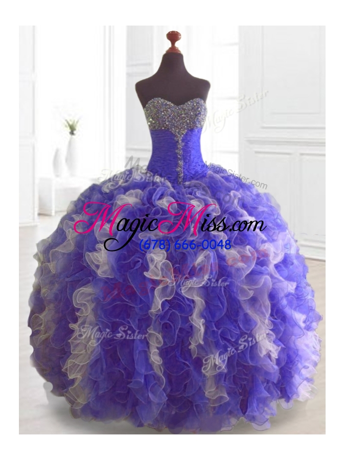 wholesale custom make beading and ruffles quinceanera dresses in multi color