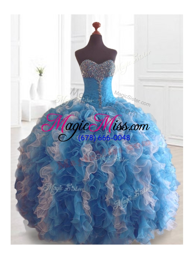 wholesale custom make beading and ruffles quinceanera dresses in multi color