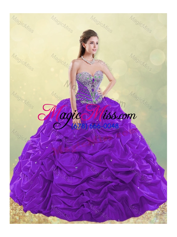 wholesale gorgeous really puffy beaded and bubble quinceanera dress in taffeta