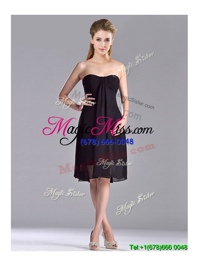 wholesale cheap empire knee length black dama dress in chiffon