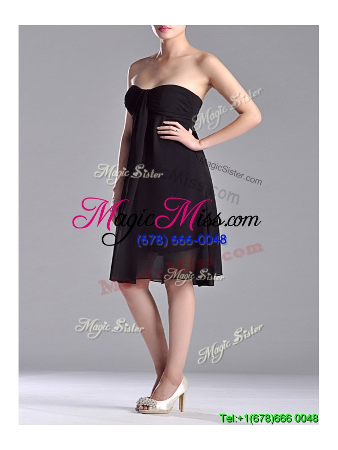 wholesale cheap empire knee length black dama dress in chiffon