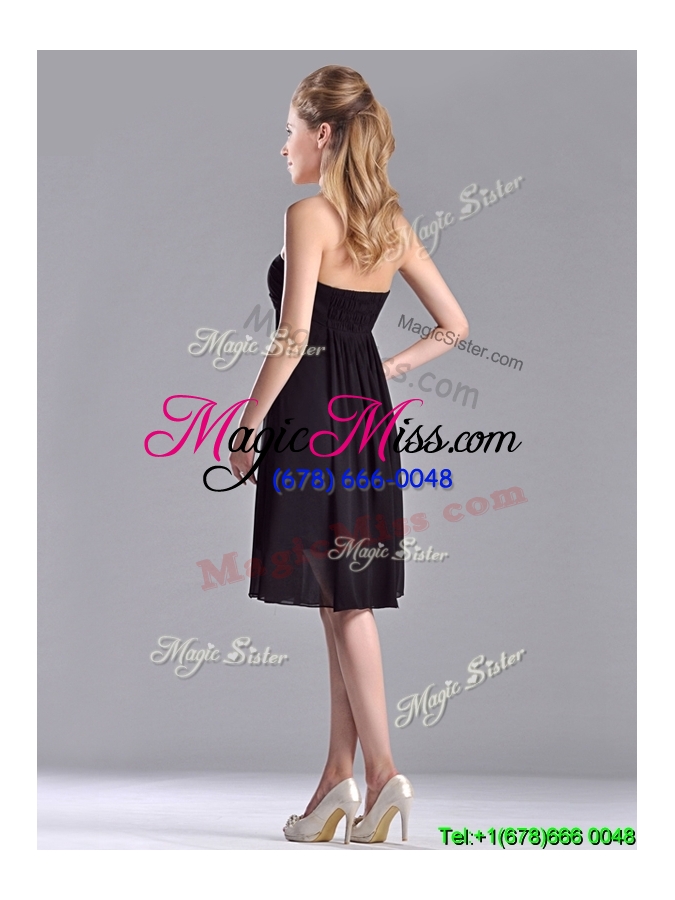 wholesale cheap empire knee length black dama dress in chiffon