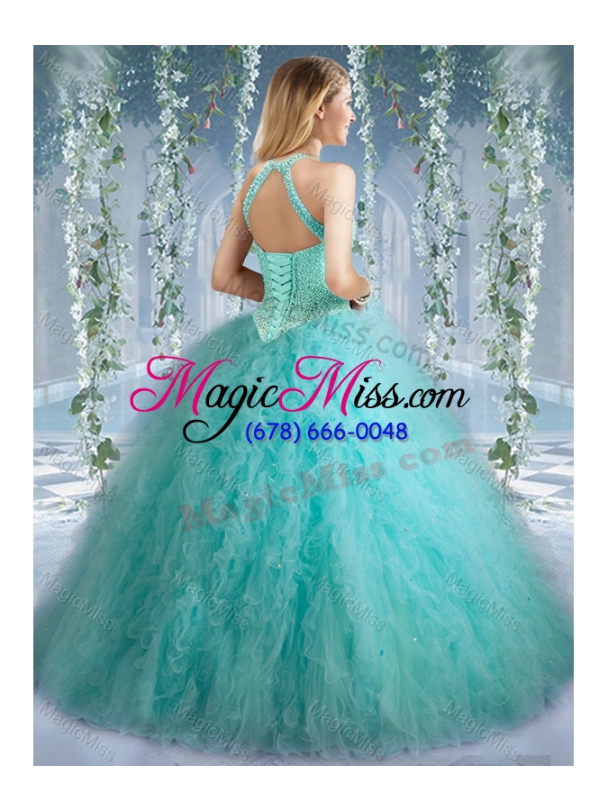 wholesale sweet sixteen dress with beaded decorated bodice and high neck