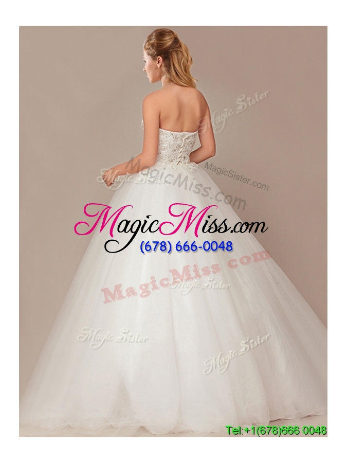 wholesale fashionable ball gown high neck wedding dresses with beading and appliques