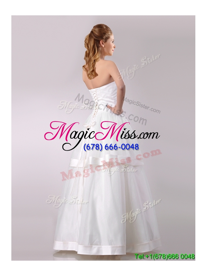 wholesale new style strapless a line beaded long wedding dress in tulle