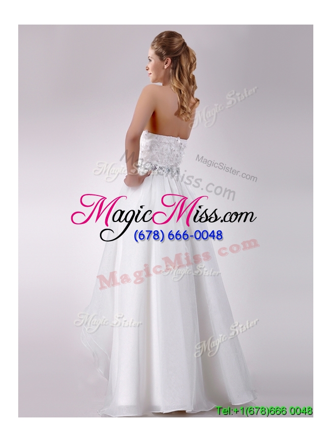 wholesale fashionable high low organza wedding dress with beading