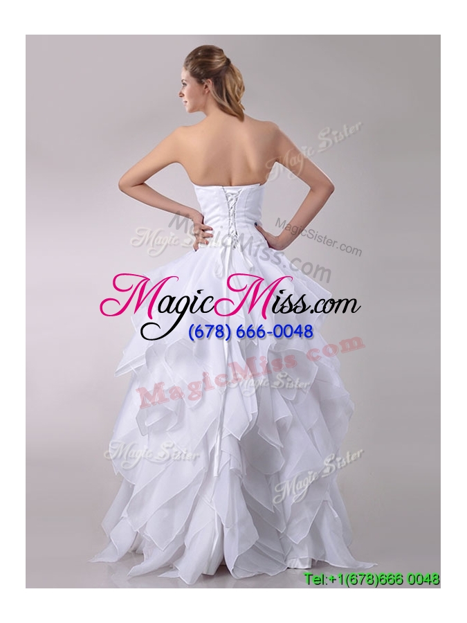 wholesale perfect a line strapless ruffled wedding dress in chiffon